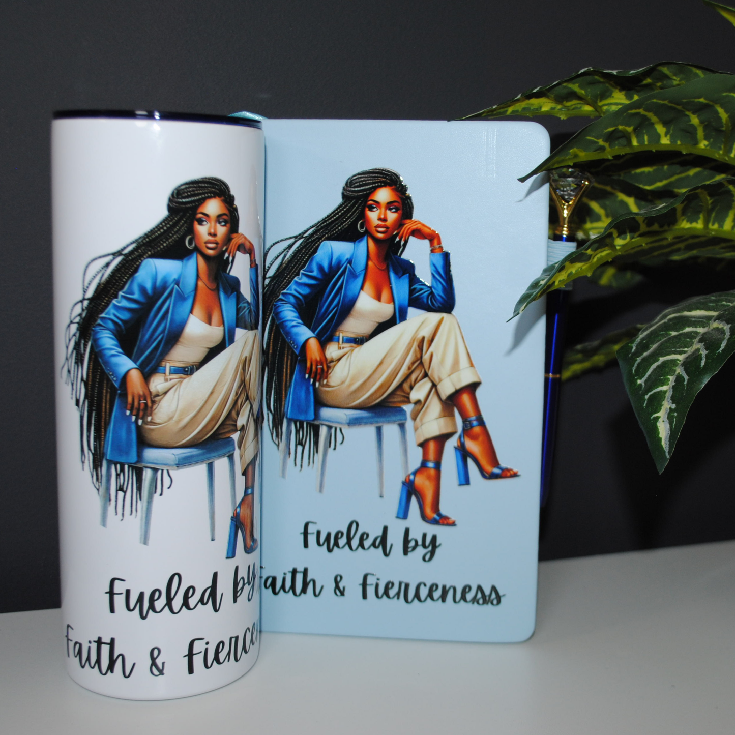 Matching Tumbler & Journal Bundle - Fueled by Faith